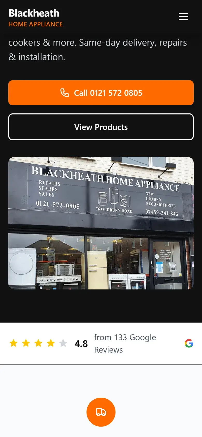 Blackheath Home Appliance: shop website