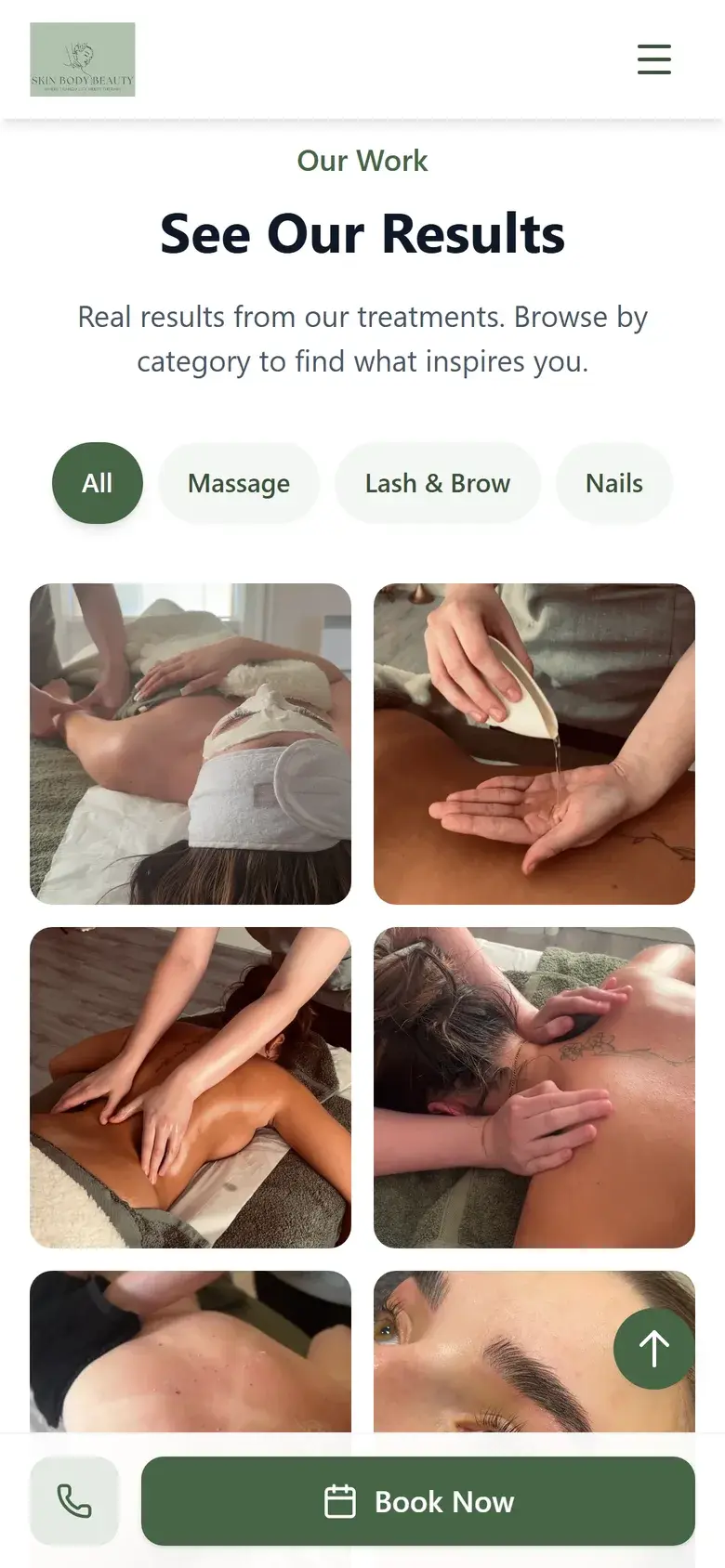 Skin Body Beauty: salon website